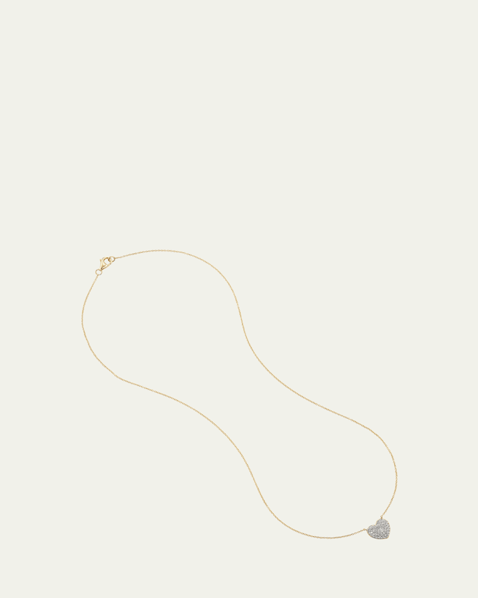 18K Gold Lucy Pendant Necklace with Diamonds, 16"L